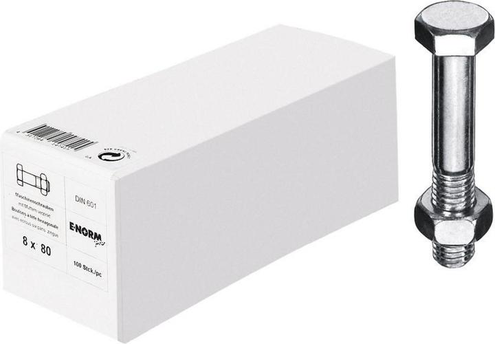 Actual product image E-NORMpro Hexagon head screw 4.8 Mu galZn M6x16 HP (500 Screws per piece)