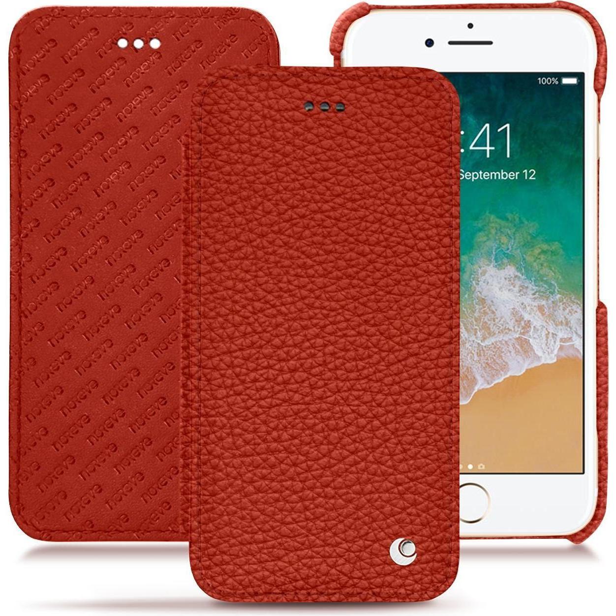 Noreve Lederschutzhülle horizontal (Apple iPhone 7), Smartphone Hülle, Orange