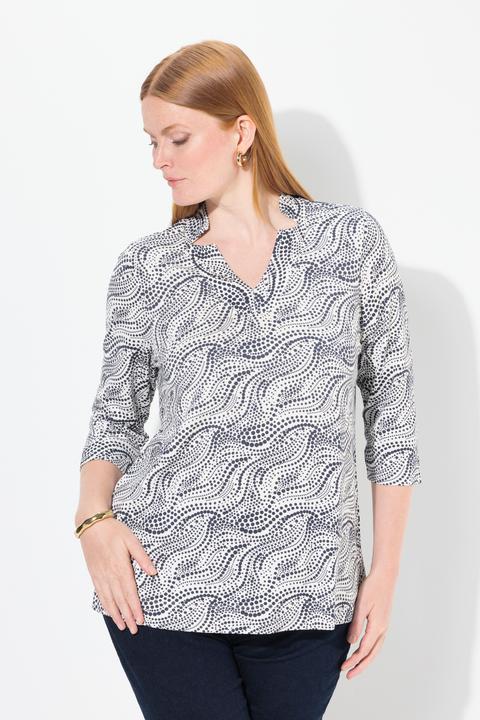 Produktbild Ulla Popken Shirt, Punkte, A-Linie, Spatenkragen, 3/4-Arm (46, 48)