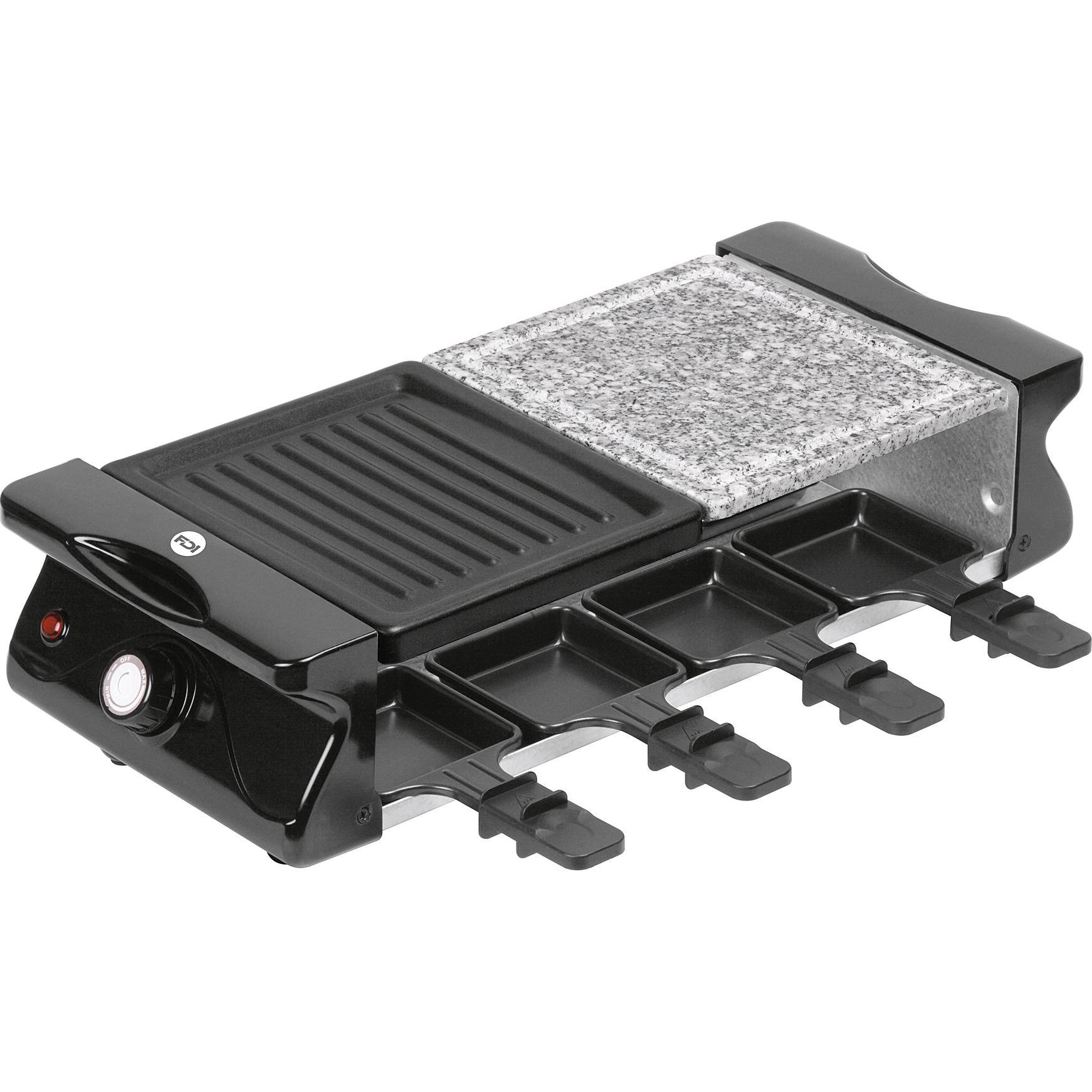 FDI Raclettegrill+heisser Stein, Racletteofen, Schwarz
