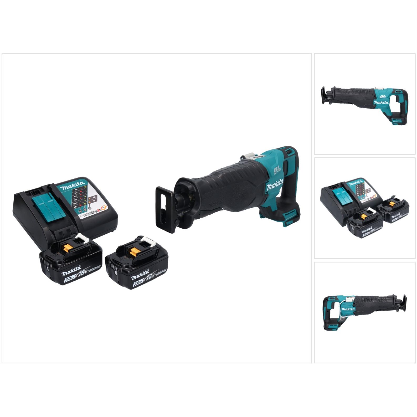 Makita, Säbelsäge, DJR 187 RF Akku Reciprosäge Säbelsäge 18 V Brushless + 2x Akku 3,0 Ah + Ladegerät