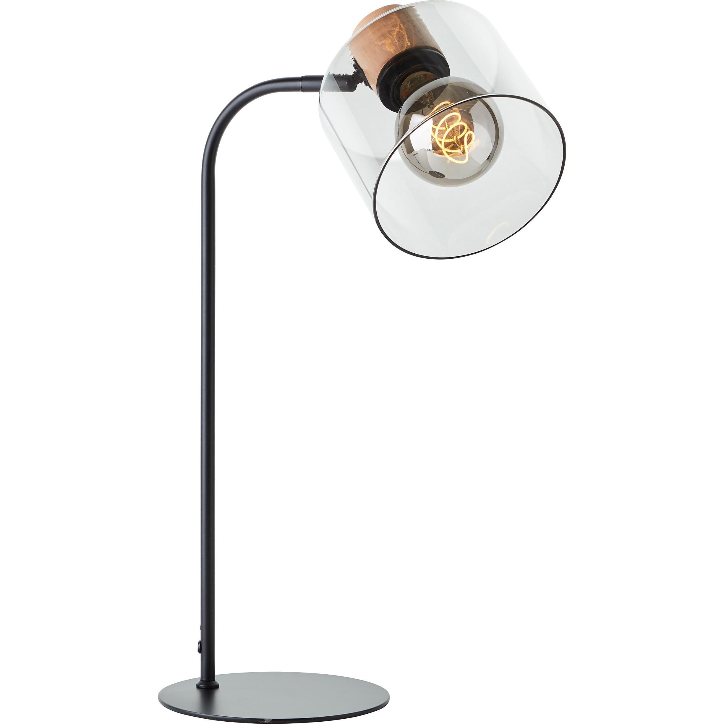 Thumbnail - Brilliant, Tischlampe, Weald Tischleuchte schwarz/rauch/holz Mass: 50x18 (E27)