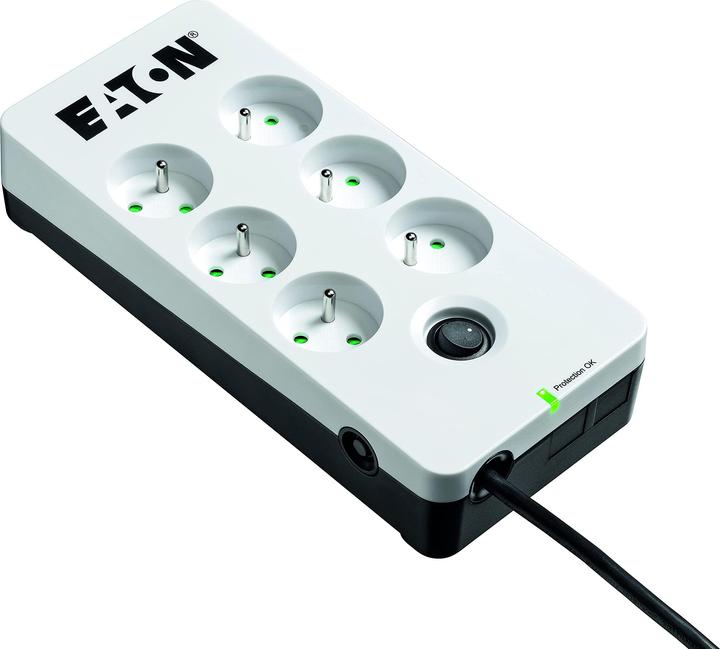 Actual product image Eaton Overvoltage protection PB6F (6 x UTE, 10 A, white) (6x, CEE 7/5, 1.50 m)