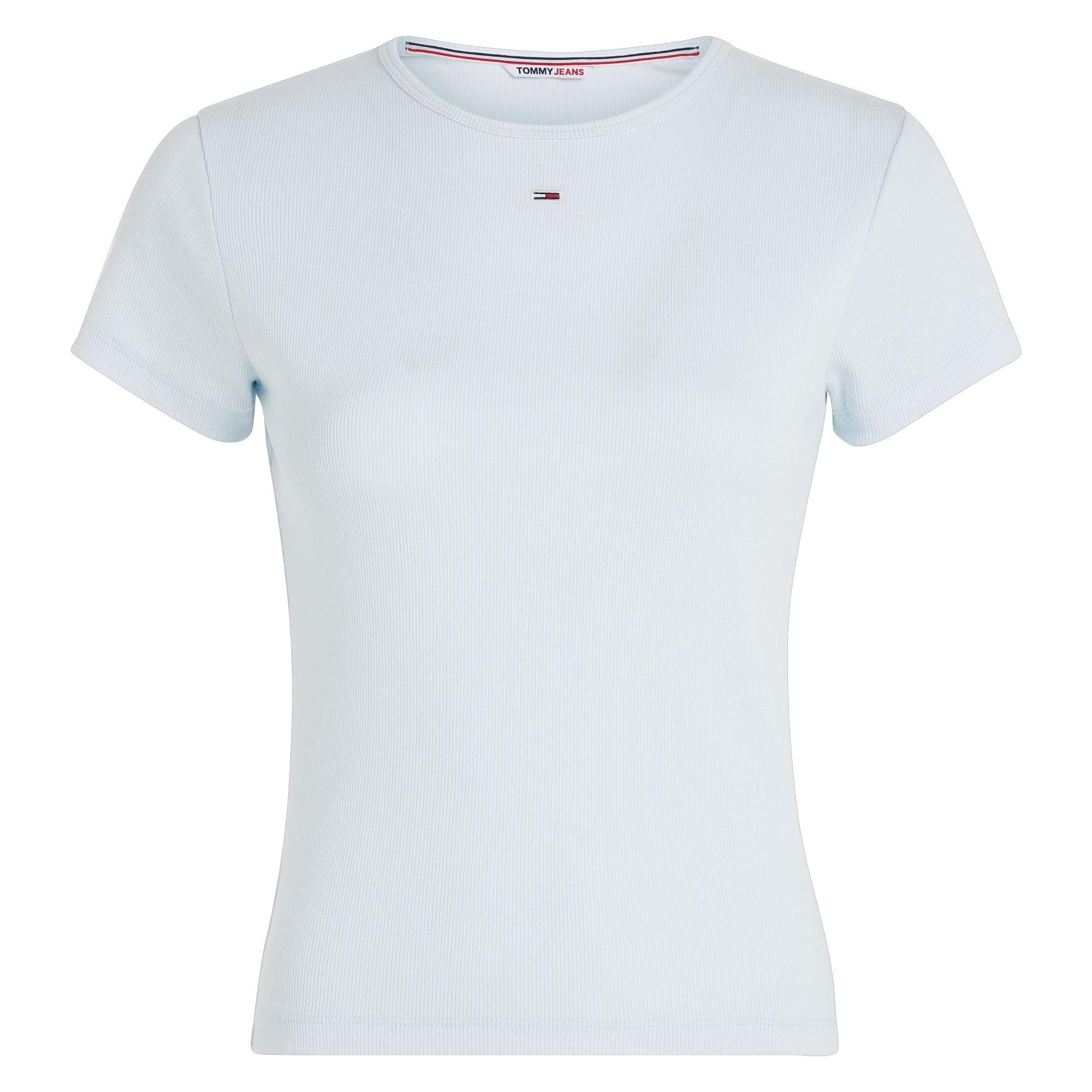 Tommy Hilfiger, Damen, Shirts, Tjw Bby Essential Rib Ss, Blau, (S)