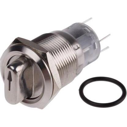 Rs Pro Switch ILL Rotary selector 19mm Red 12V, Taster + Schalter