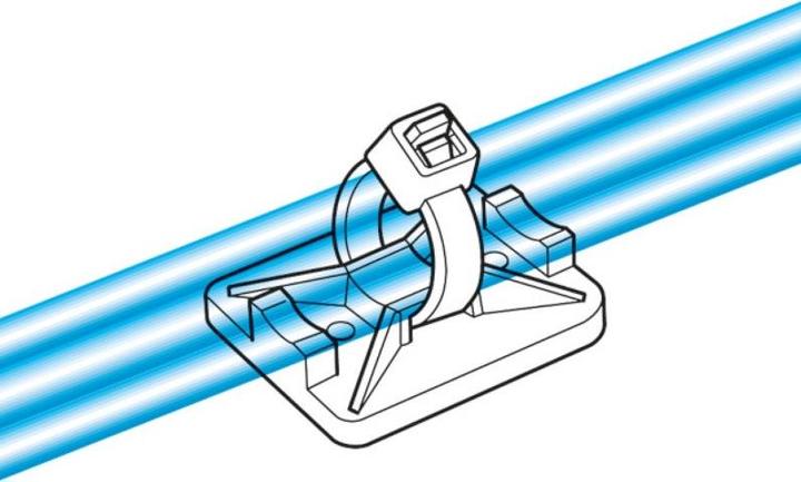 Actual product image HellermannTyton Self Adhesive Cable Tie Base, 8mm (Fixing loops, 32 mm, 100 pcs.)