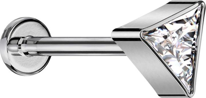Actual product image Star Piercing Micro Threadless Labret silver triangle silver crystal silver (without brass, Titanium)