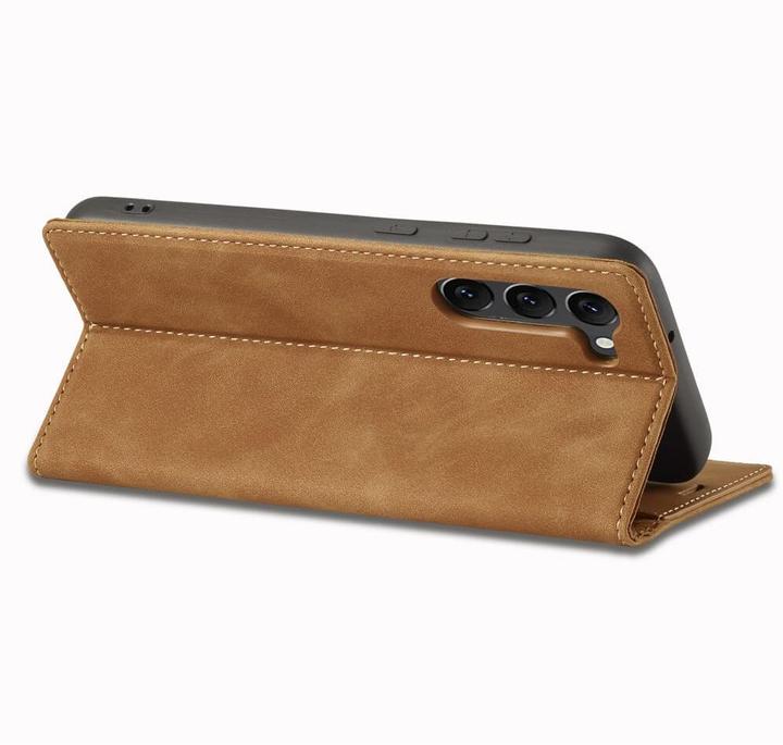 Actual product image Cover-Discount Galaxy S23 - Stand Flip Case Cover brown (Samsung Galaxy S23)