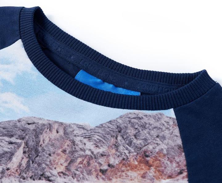 Produktbild vidaXL Kinder-Langarmshirt Marineblau 140,Material: 100 (140)