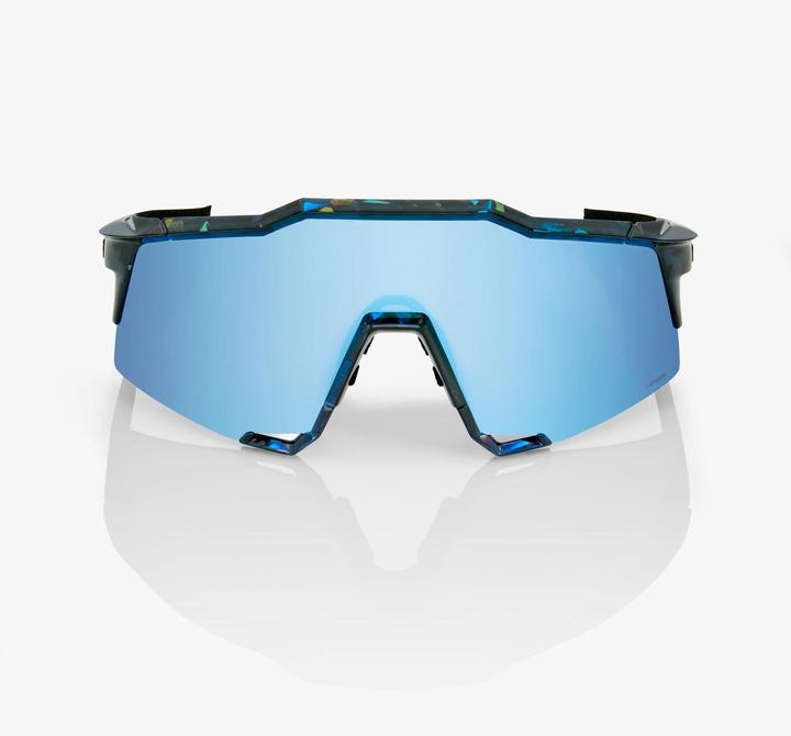 Actual product image 100% Glasses Speedccraft -Black Holographic -Hiper Blue Multilayer Mirro (Black Holographic, Ice blue)