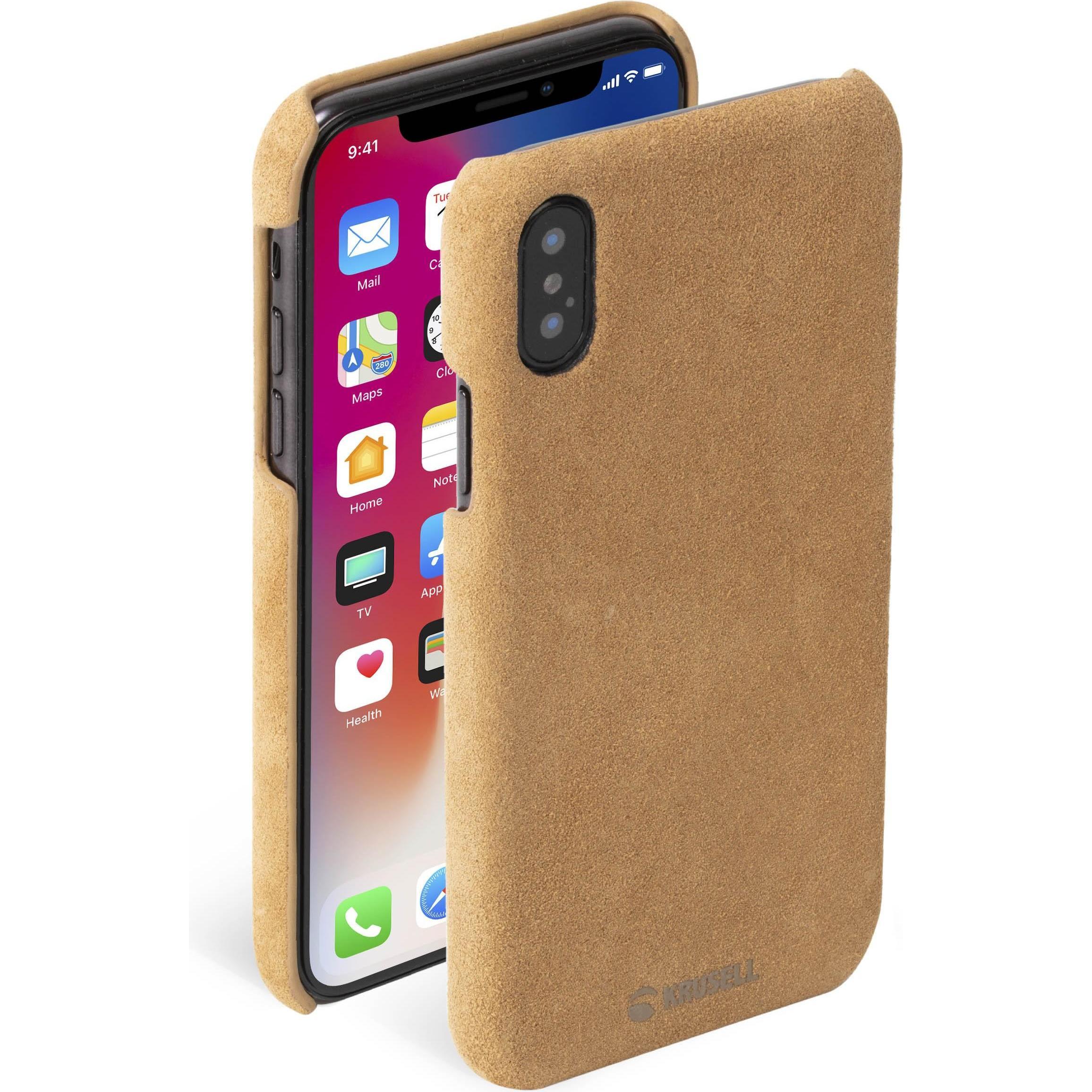 Krusell Broby Cover Apple iPhone XS cognac (Apple iPhone X), Smartphone Hülle, Braun