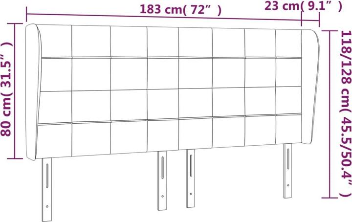 Actual product image vidaXL Kopfteil (183 x 23 x 88 cm)