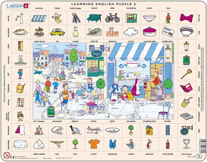 Nutritional values and ingredients Larsen Puzzle - Learning English (2) at the Cafe (70 pieces)