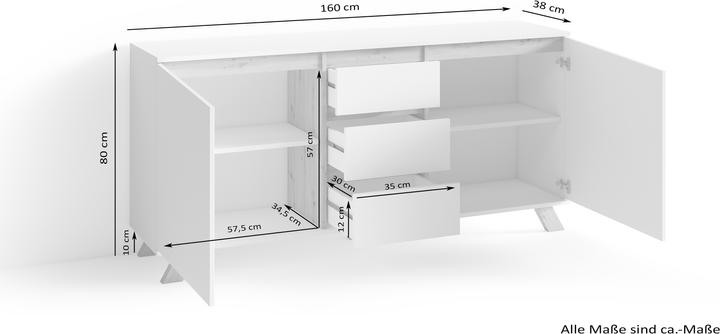 Image du produit ByLiving Valentin (160 x 38 x 76 cm)