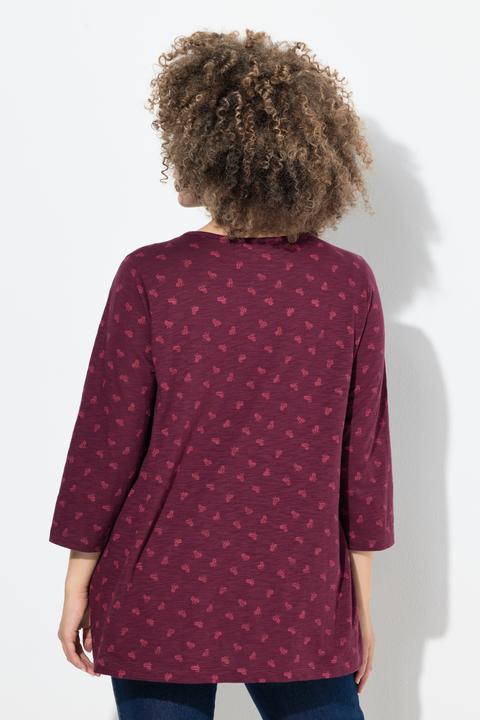 Immagine prodotto Ulla Popken Maglia dal taglio svasato con fiori, scollo a V e maniche a 3/4 (46, 48)