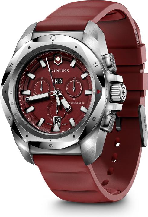 Immagine prodotto Victorinox I.N.O.X. Chrono 43, SIR, quadrante ROSSO, cinturino in gomma ROSSO (Cronografo, Orologio sub, 43 mm)