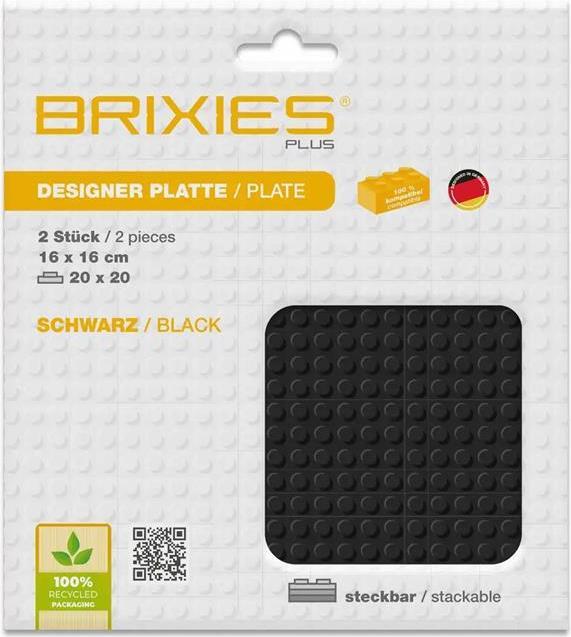 Produktbild Brixies Bauplatte 20x20 Basic Doppelpack schwarz