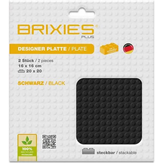 Thumbnail - Brixies Bauplatte 20x20 Basic Doppelpack schwarz