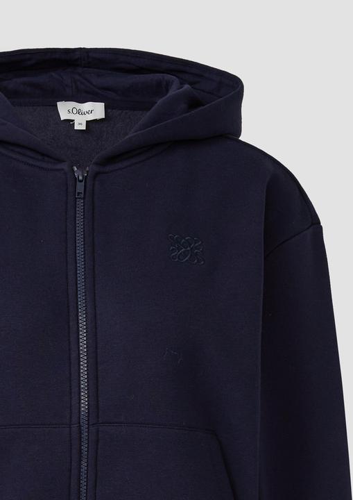 Produktbild s.Oliver Sweatshirt Jacke Angeraute Sweatshirtjacke mit Stickerei (34)