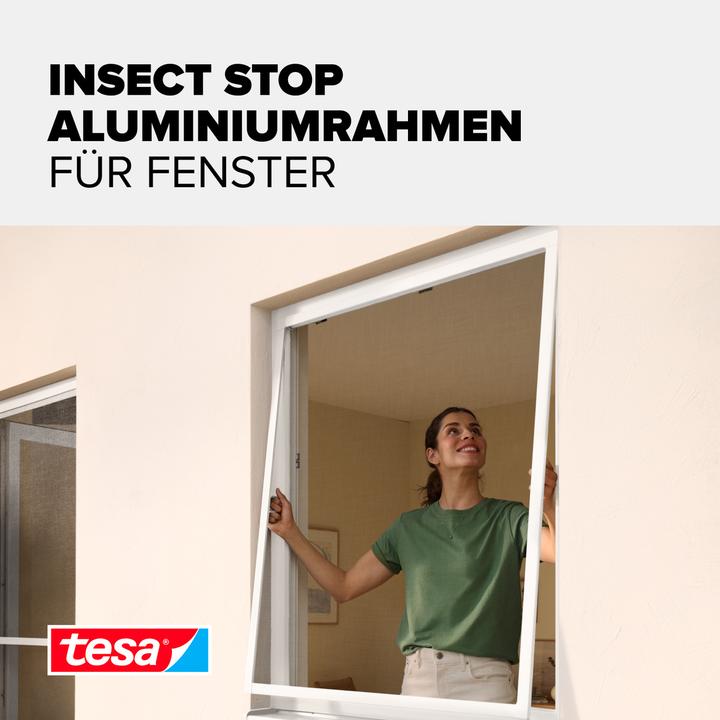 Actual product image tesa Insect screen Alu COMFORT for windows, with aluminium frame, without drilling (120 x 150 cm)