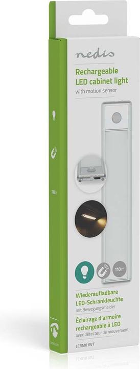 Image du produit Nedis Barre lumineuse à LED rechargeable avec capteur de mouvement (Blanc, 1.40 cm, Intérieur)