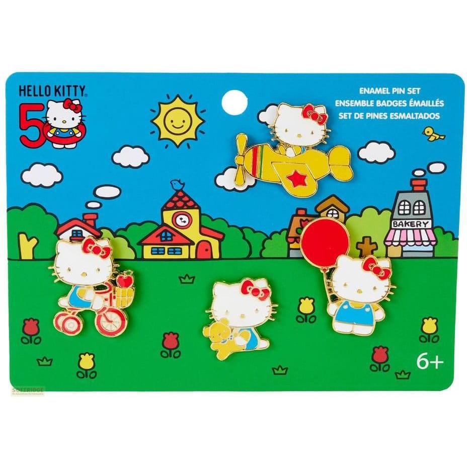 Loungefly Hello Kitty by Pin Ansteck-Pins 4er-Set 50th Anniversary 3 cm