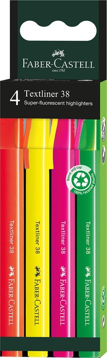 Produktbild Faber-Castell Textliner 38 (multicolour, 1 mm, 4 x)