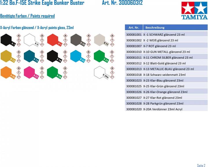 Actual product image Tamiya F-15E Strike Eagle Bunker Buster