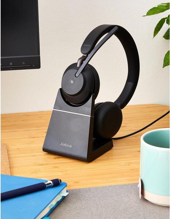 Actual product image Jabra Evolve2 65 Stereo MS + Charger + Link 380c black (Wireless, USB-C, Microsoft teams)