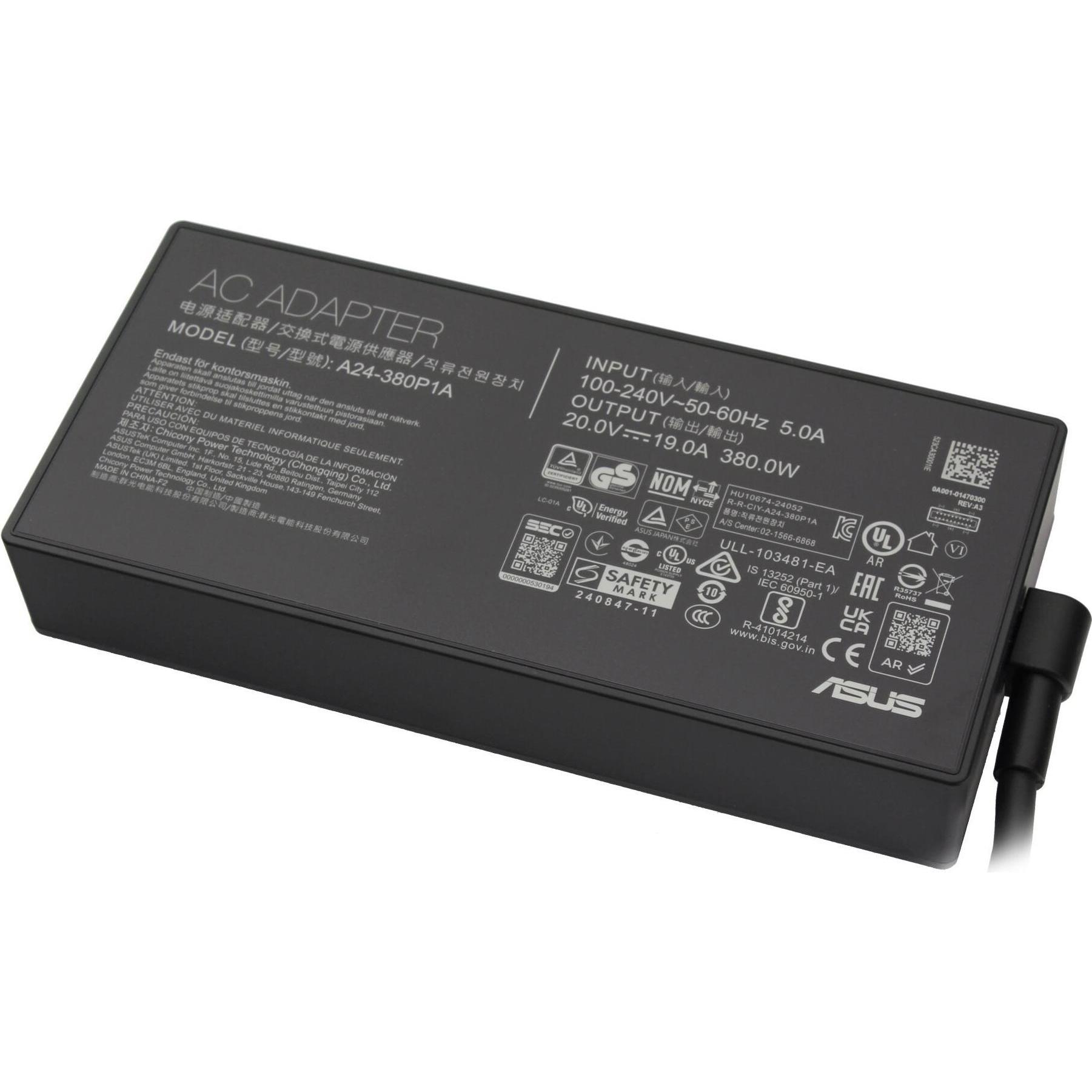 ASUS 0A001-01470000 (380 W), Notebook Netzteil, Schwarz