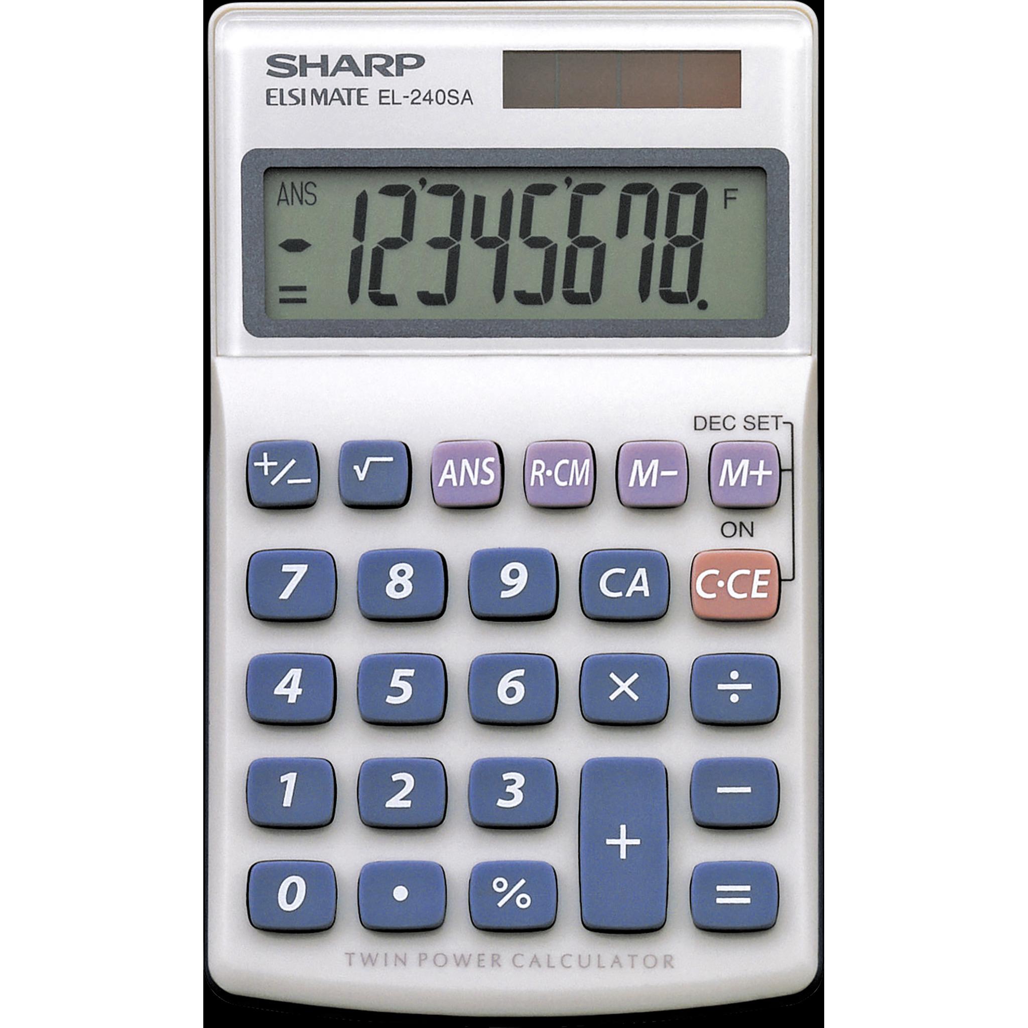 Sharp, Taschenrechner, EL-240SA Taschenrechner Tasche Einfacher Taschenrechner (Batterien, Solarzellen)