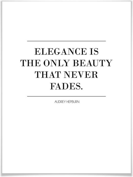 Produktbild Trenddeko Audrey Hepburn - Elegance is the only Beauty (24 x 30 cm)