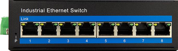 Actual product image LogiLink NS203P Industrial Gigabit Ethernet Switch 8-Port 10/100/1000 Mbps with PoE DIN Rail Mo (8 ports)