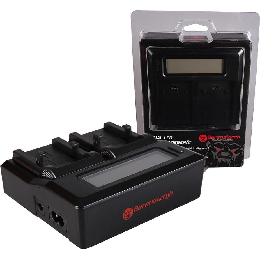 Berenstargh Dual LCD USB Ladegerät f. Olympus Li-10B Camedia C50 Zoom C5000 Zoom C60 Zoom C760 Ultra (Caricabatterie per fotocamere), Alimentatore fot