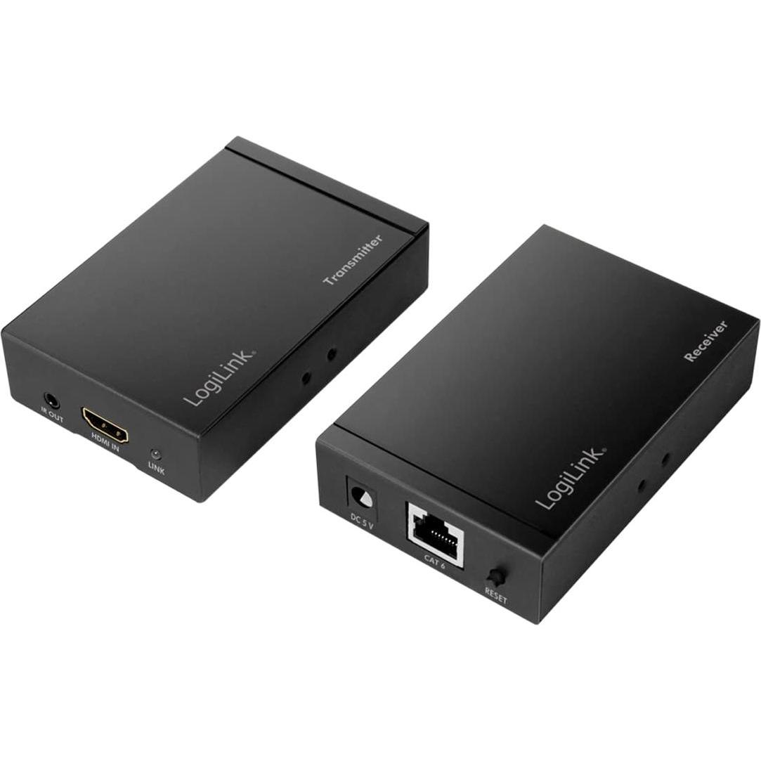LogiLink Extender Set LAN 4K/30Hz 50m HDCP IR (0.20 m, HDMI), Video Kabel