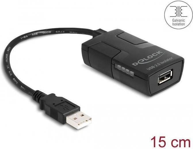 Actual product image Delock Isolator USB 2.0 type A plug to socket with 5 kV Iso (0.15 m, USB 2.0)