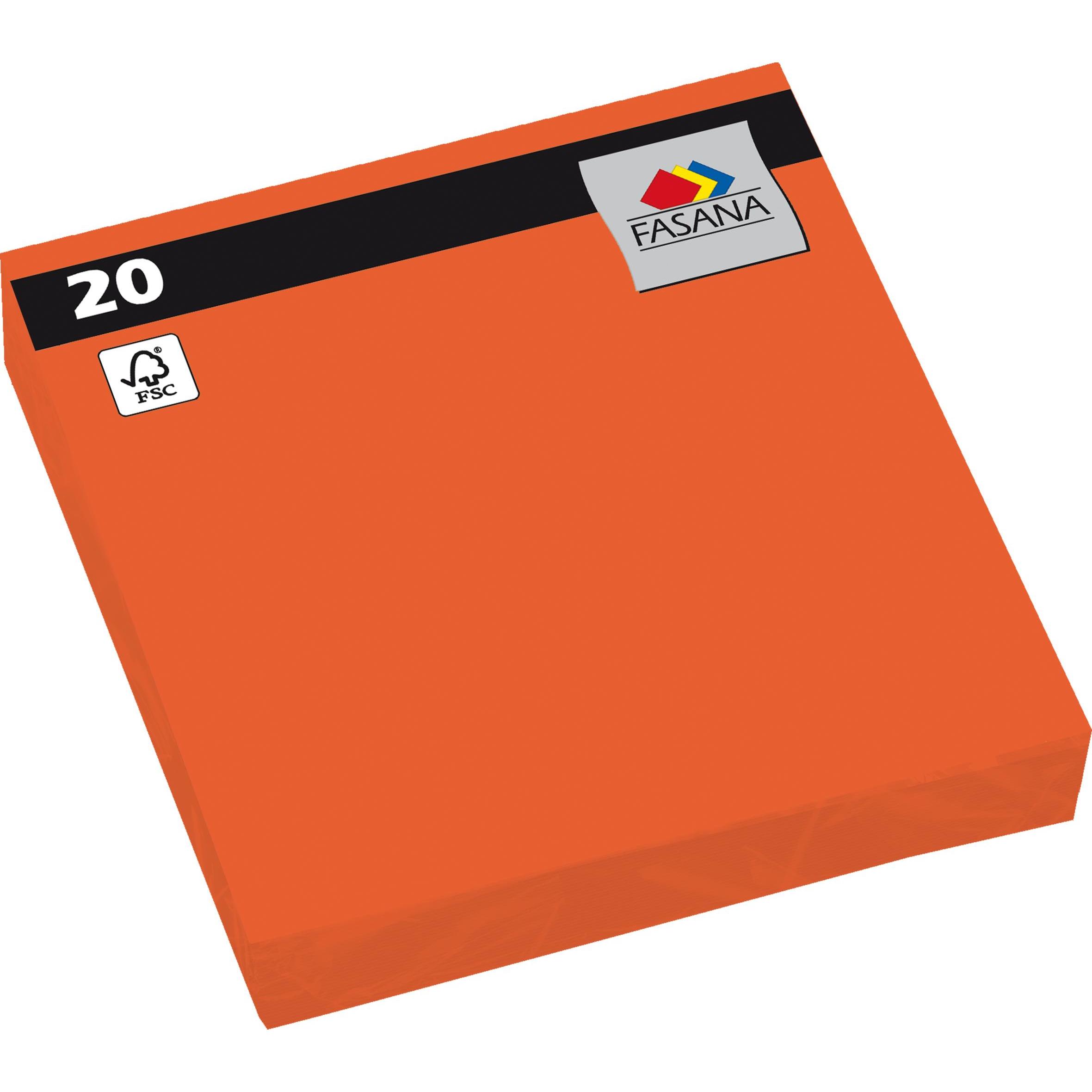 Thumbnail - Fasana, Servietten, Servietten uni orange (20 x, 33 x 33 cm)