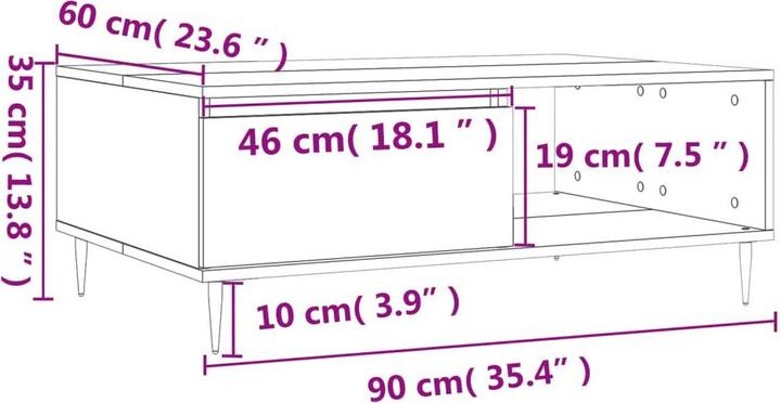 Image du produit vidaXL Couchtisch (90 x 60 x 35 cm)