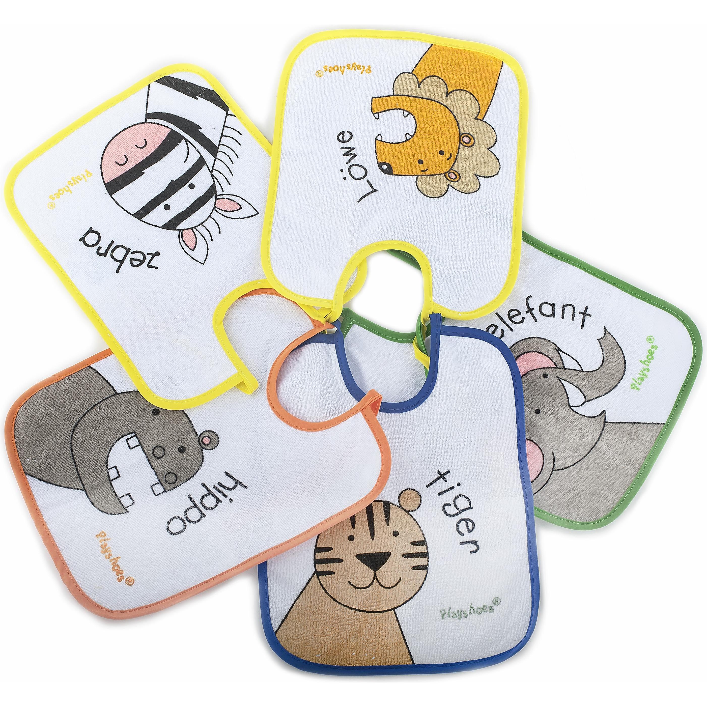 Playshoes, Bavaglino, Bavaglini Confezione Da 5 Motivi Animali