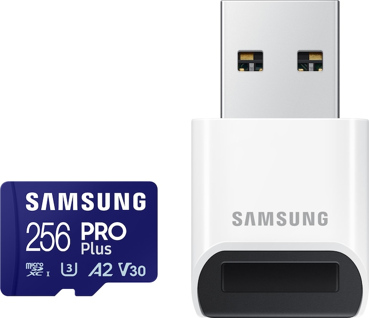 Productafbeelding Samsung PRO Plus met USB-kaartlezer (256 GB, microSDXC, U3, UHS-I)