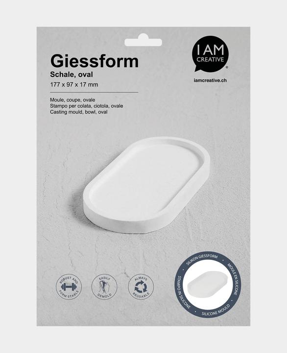 Actual product image I Am Creative Silicone casting mould for small oval coaster