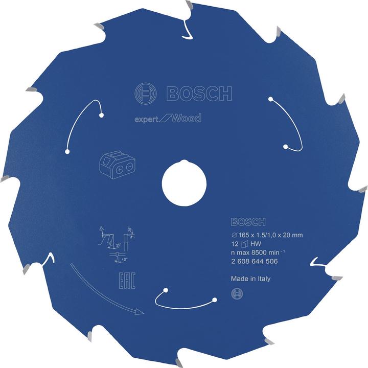 Actual product image Bosch Professional Zubehör Battery circular saw blade Expert for Wood, 165 x 1.5/1 x 20, 12 teeth