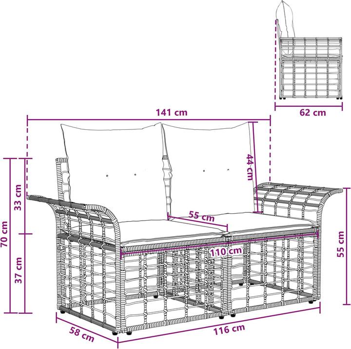 Produktbild vidaXL Outdoor-Sofa