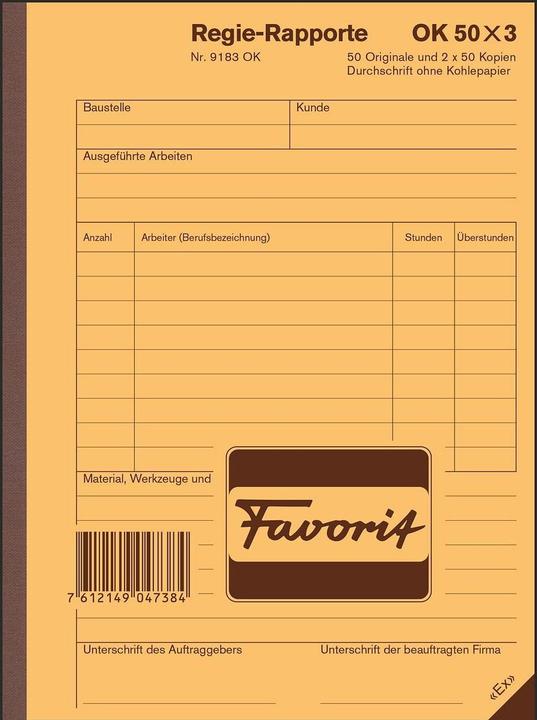Favorit Regie-Rapporte (50x)