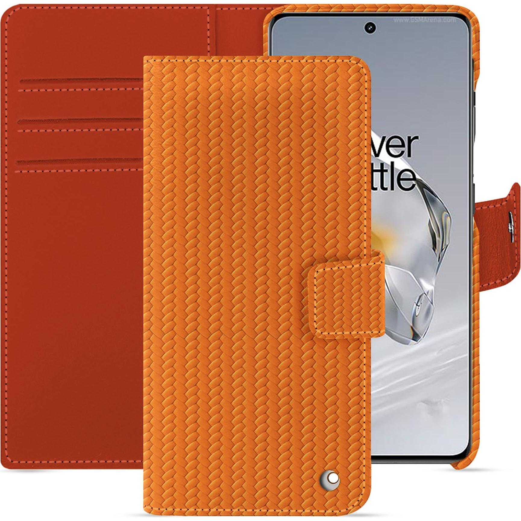 Noreve Lederschutzhülle Oneplus 12 (OnePlus 12), Smartphone Hülle, Orange