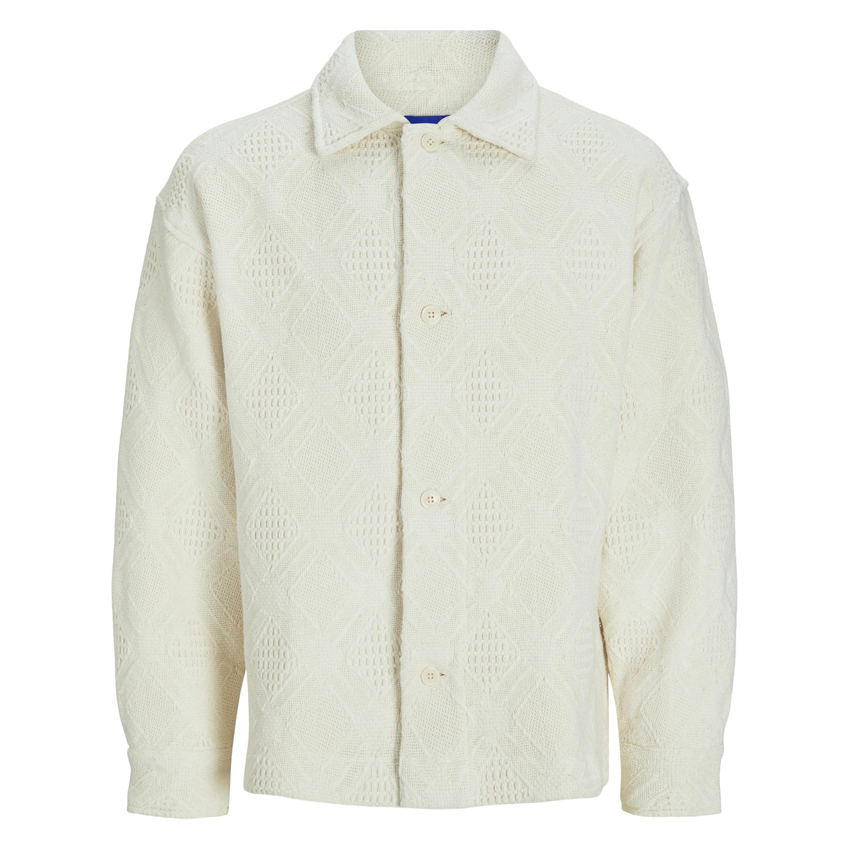 Jack & Jones, Herren, Hemden, Jorgreenpoint Jacquard Overshirt Ls Ln, Weiss, (S)