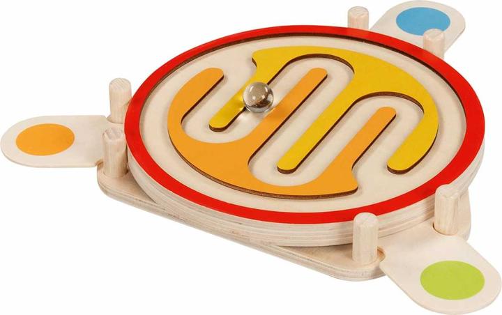 Produktbild Goki Kugelgeschicklichkeitsspiel, beidseitig bespielbar (Deutsch, Französisch, Italienisch, Englisch)