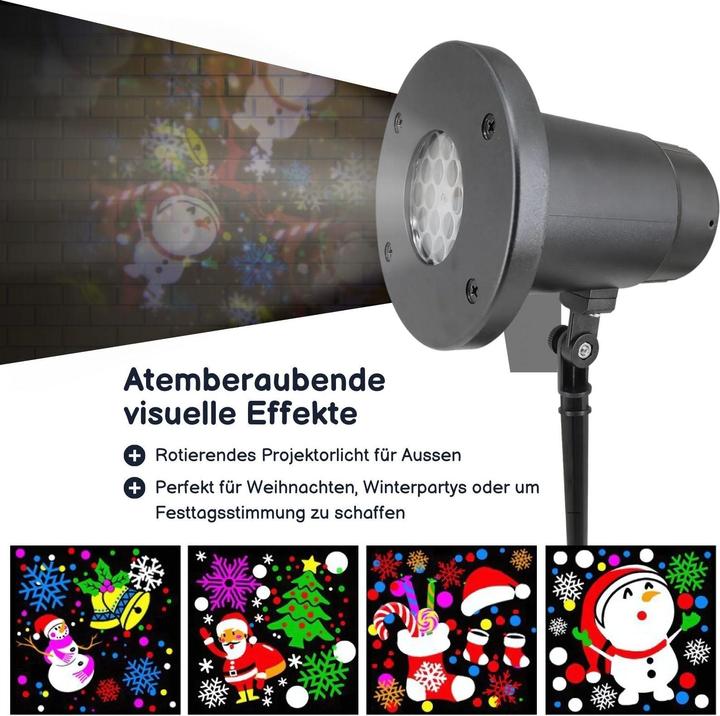 Produktbild Hermex Outdoor-Weihnachtsmotive-Projektor Beamer Videoprojektor LED-Projektorlampe