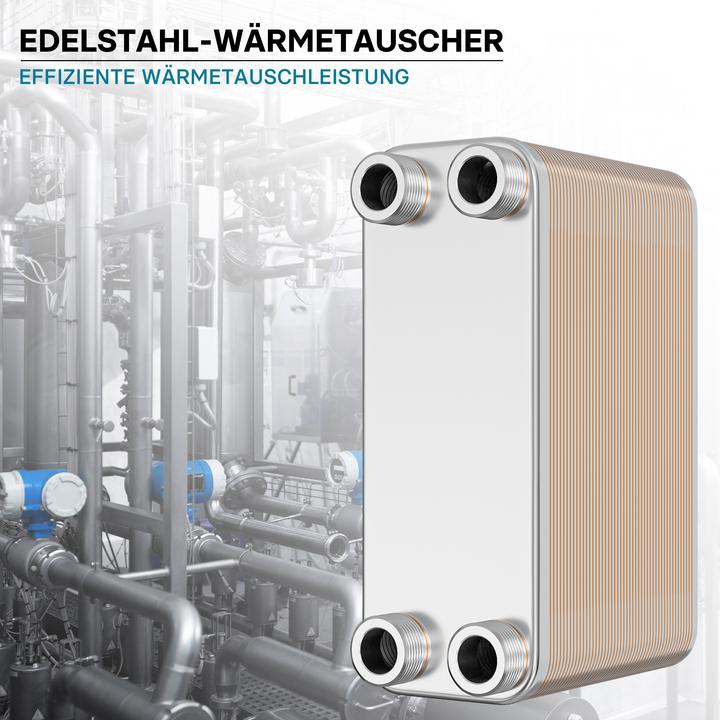 Produktbild Wiltec Edelstahl Wärmetauscher 50 Platten 285 kW Plattenwärmetauscher Wärmeüberträger