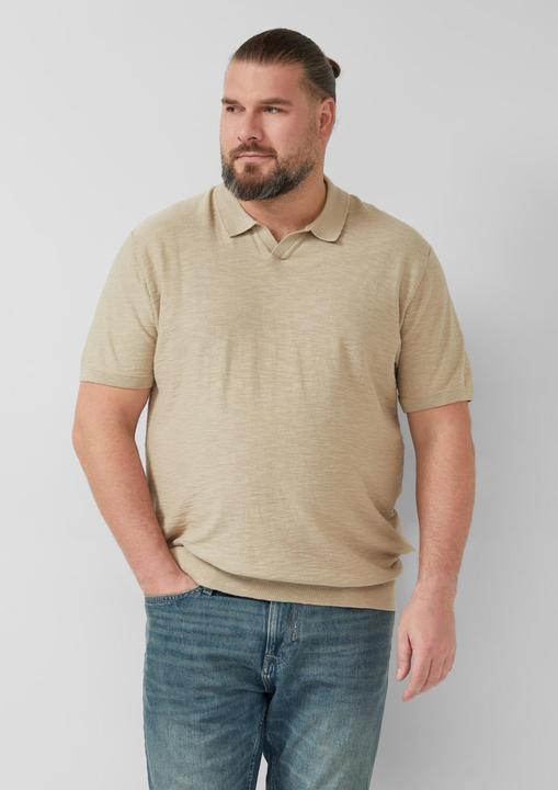 Produktbild s.Oliver Strick-Poloshirt in Flammgarnstruktur (3XL)
